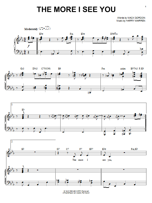 Michael Buble The More I See You sheet music notes and chords. Download Printable PDF.