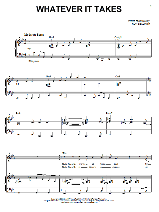 Michael Buble Whatever It Takes sheet music notes and chords arranged for Piano & Vocal