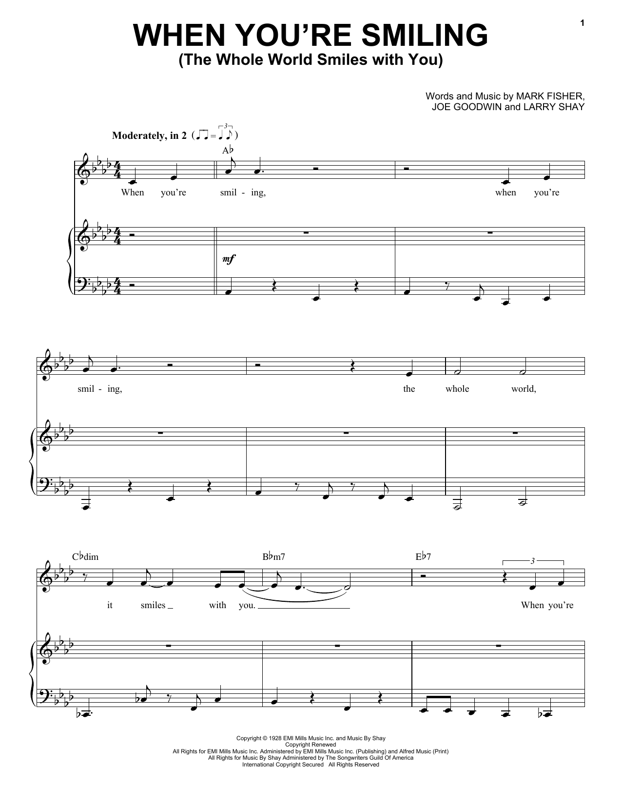 Michael Bublé When You're Smiling sheet music notes and chords. Download Printable PDF.