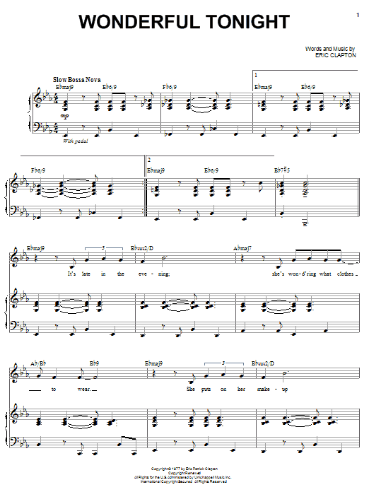 Michael Buble Wonderful Tonight sheet music notes and chords. Download Printable PDF.