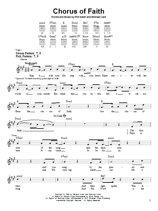 Michael Card Chorus Of Faith sheet music notes and chords. Download Printable PDF.