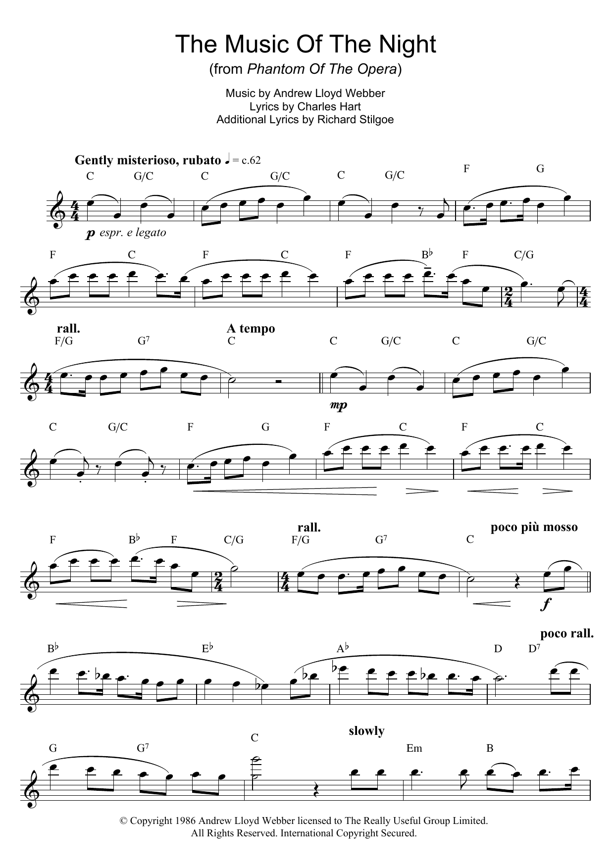 Michael Crawford The Music Of The Night (from The Phantom Of The Opera) sheet music notes and chords. Download Printable PDF.