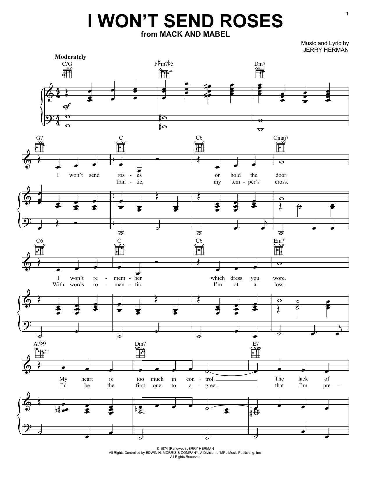 Michael Feinstein I Won't Send Roses sheet music notes and chords. Download Printable PDF.