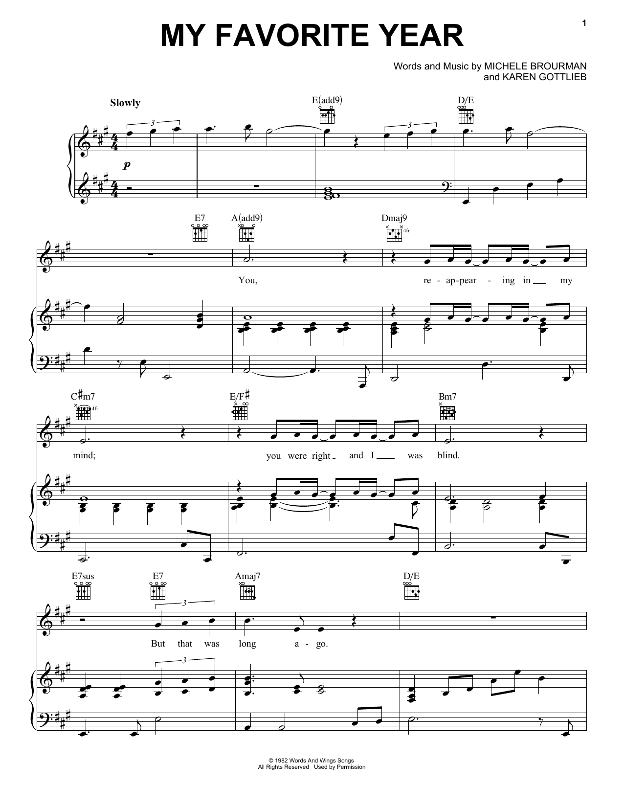 Michael Feinstein My Favorite Year sheet music notes and chords. Download Printable PDF.