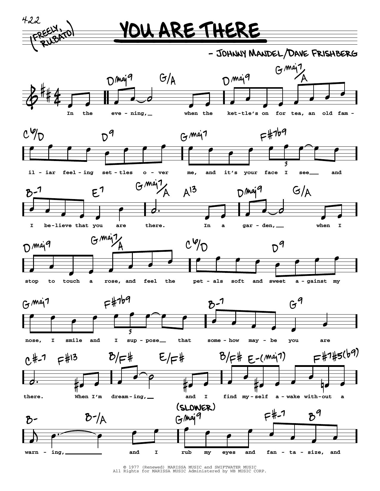 Michael Feinstein You Are There (High Voice) sheet music notes and chords. Download Printable PDF.