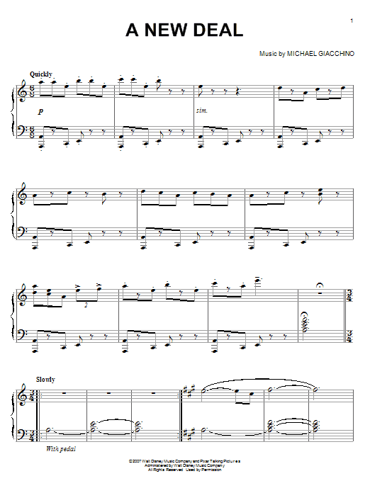 Learn to play Michael Giacchino A New Deal (from Ratatouille) sheet music for Piano Solo in minutes. Price: 7.8900$ Michael Giacchino A New Deal (from Ratatouille) sheet music notes and chords arranged for Piano Solo