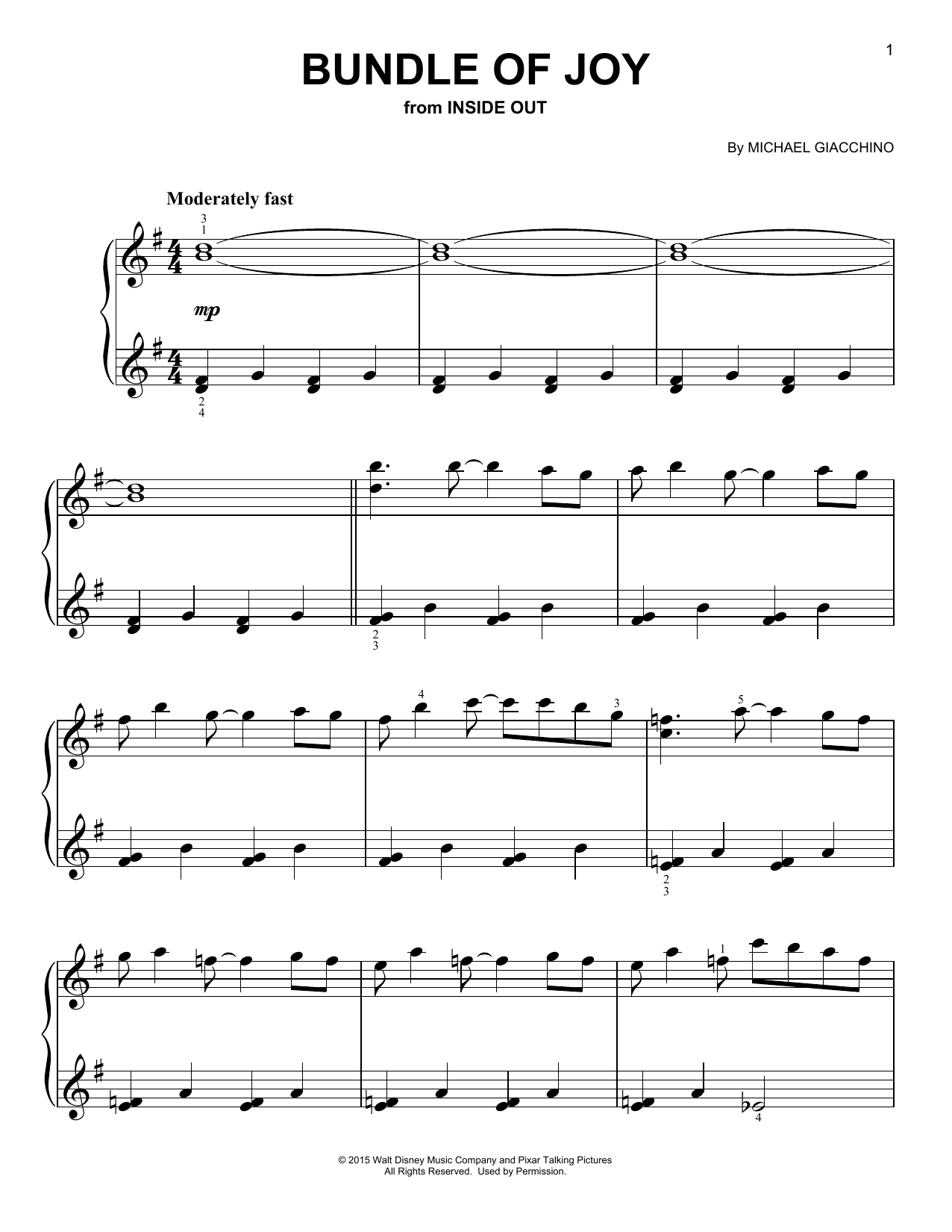 Michael Giacchino Bundle Of Joy sheet music notes and chords. Download Printable PDF.