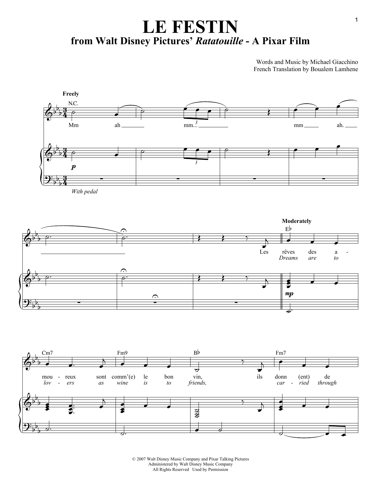 Learn to play Michael Giacchino Le Festin (from Ratatouille) sheet music for Big Note Piano in minutes. Price: 6.9900$ Michael Giacchino Le Festin (from Ratatouille) sheet music notes and chords arranged for Big Note Piano