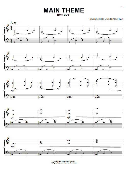 Learn to play Michael Giacchino Lost End Credits sheet music for Piano Solo in minutes. Price: 7.8900$ Michael Giacchino Lost End Credits sheet music notes and chords arranged for Piano Solo