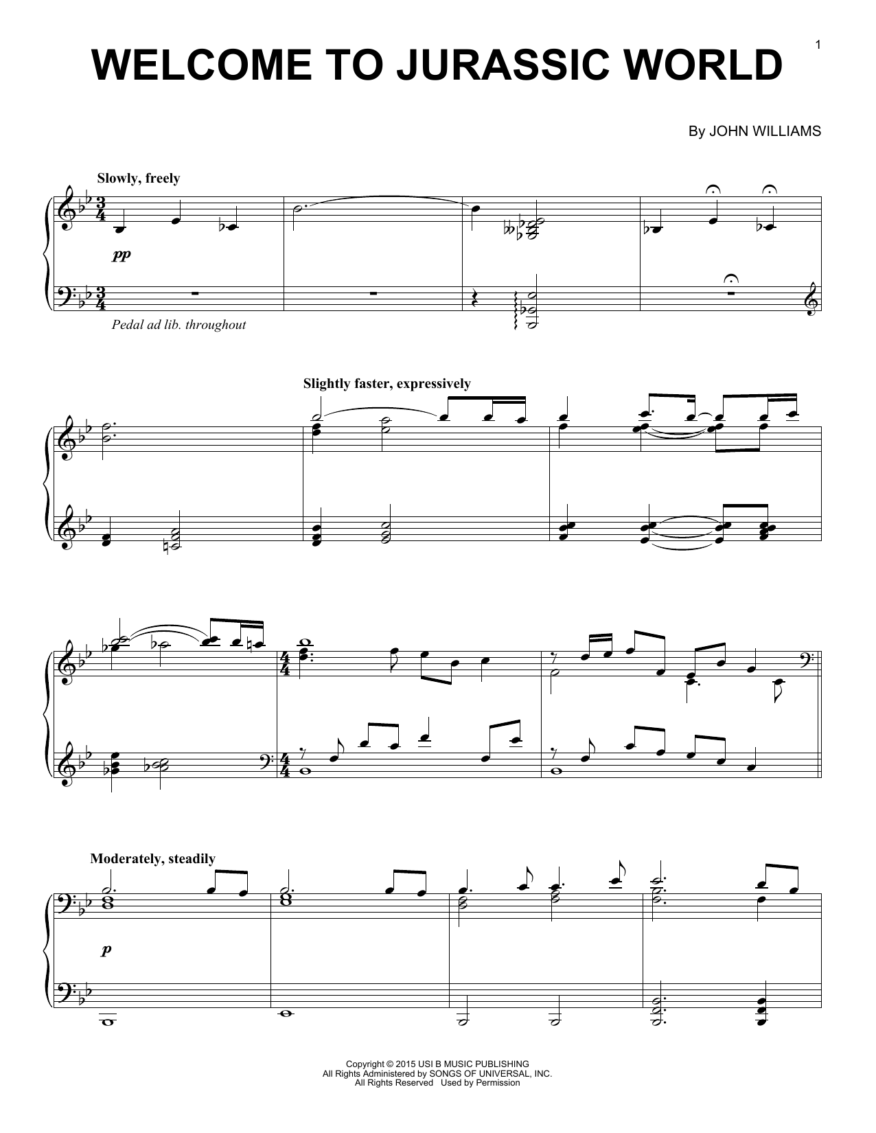 Michael Giacchino Welcome To Jurassic World sheet music notes and chords. Download Printable PDF.