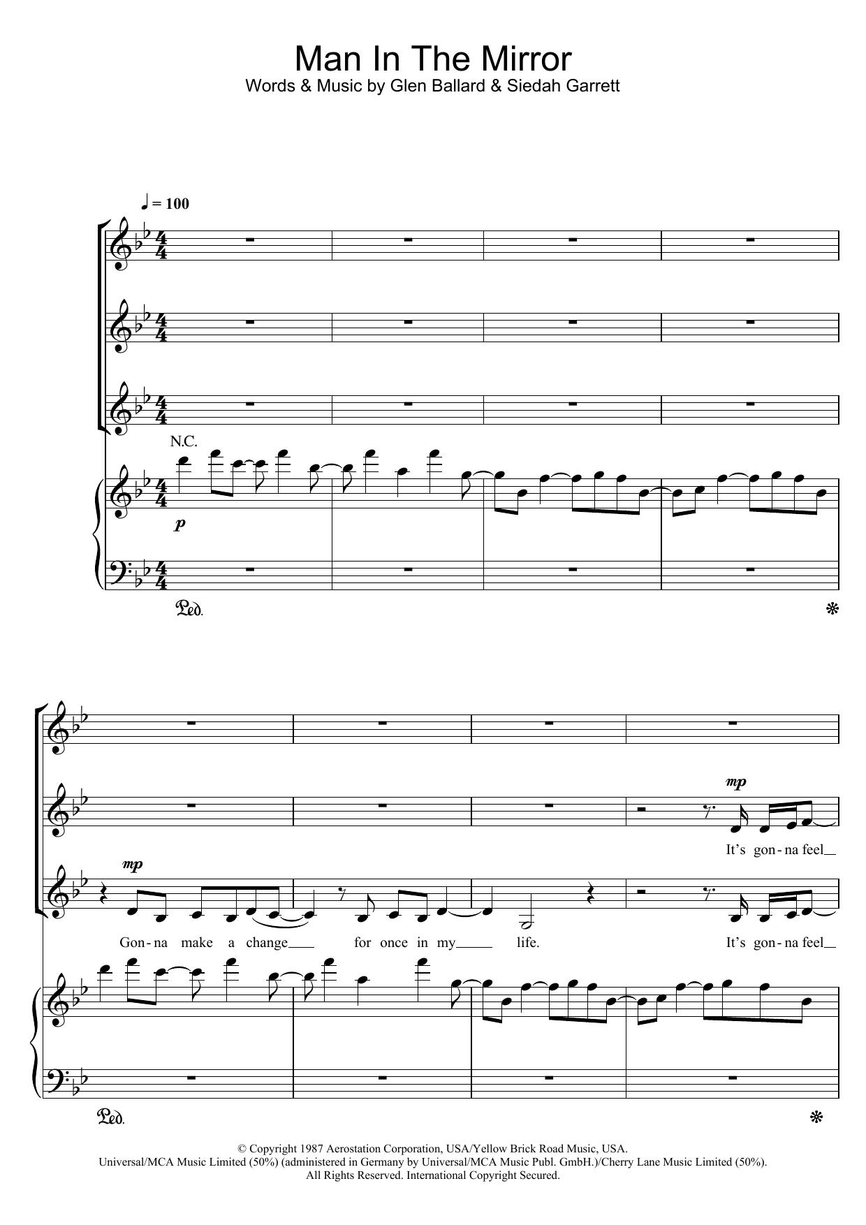 Michael Jackson Man In The Mirror (arr. Jonathan Wikeley) sheet music notes and chords. Download Printable PDF.