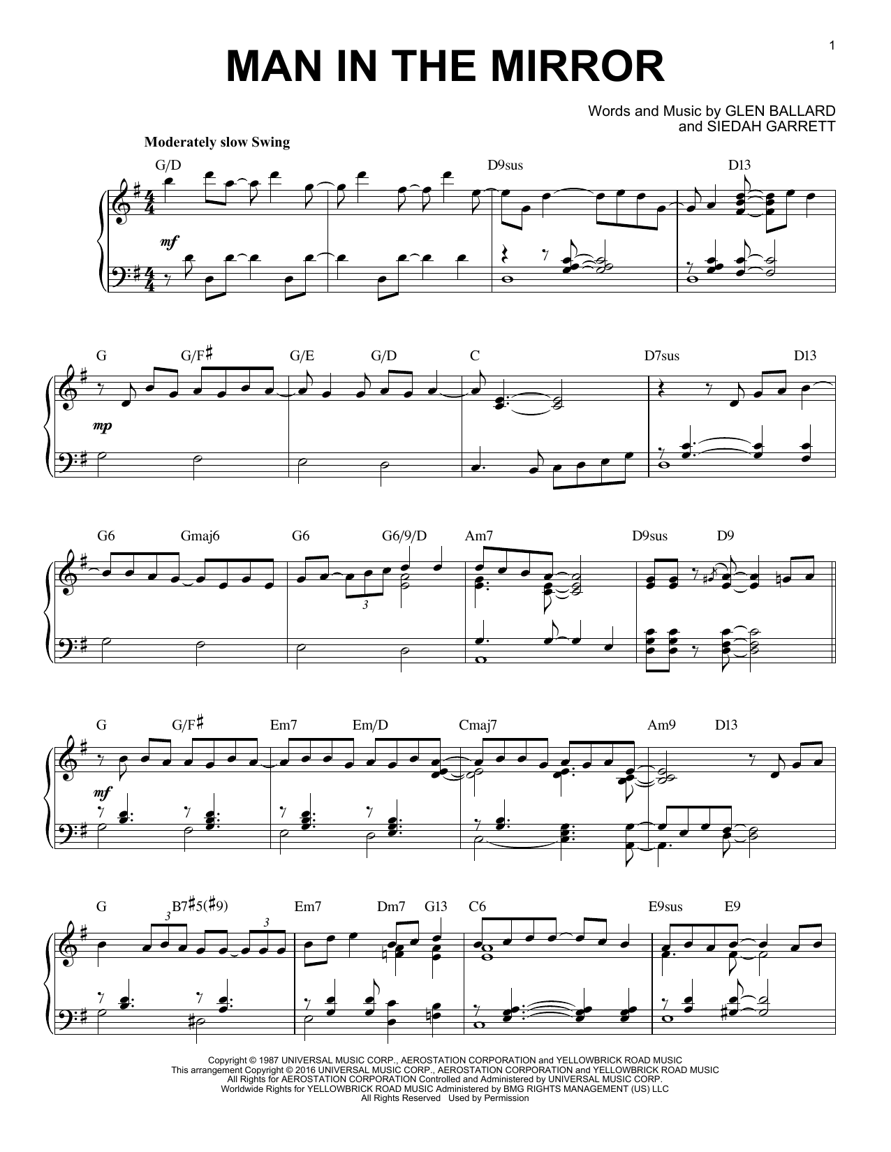 Michael Jackson Man In The Mirror [Jazz version] (arr. Brent Edstrom) sheet music notes and chords. Download Printable PDF.