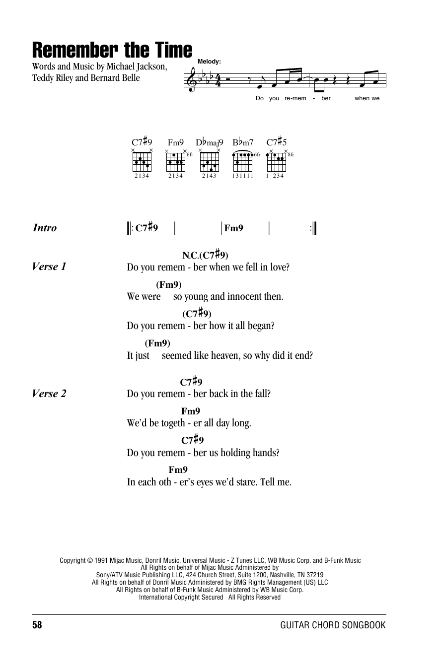 Michael Jackson Remember The Time sheet music notes and chords. Download Printable PDF.