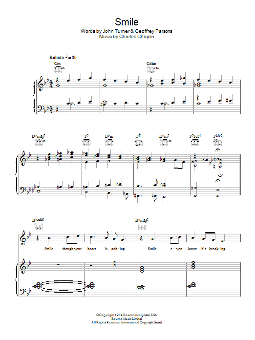 Michael Jackson Smile sheet music notes and chords. Download Printable PDF.