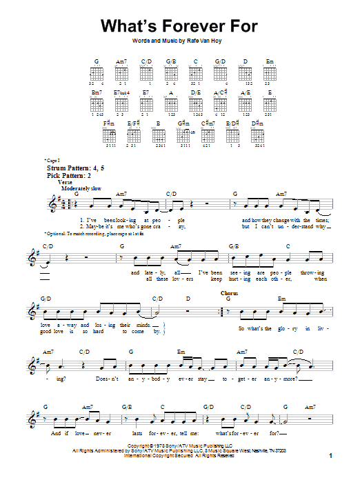 Michael Martin Murphey What's Forever For sheet music notes and chords. Download Printable PDF.