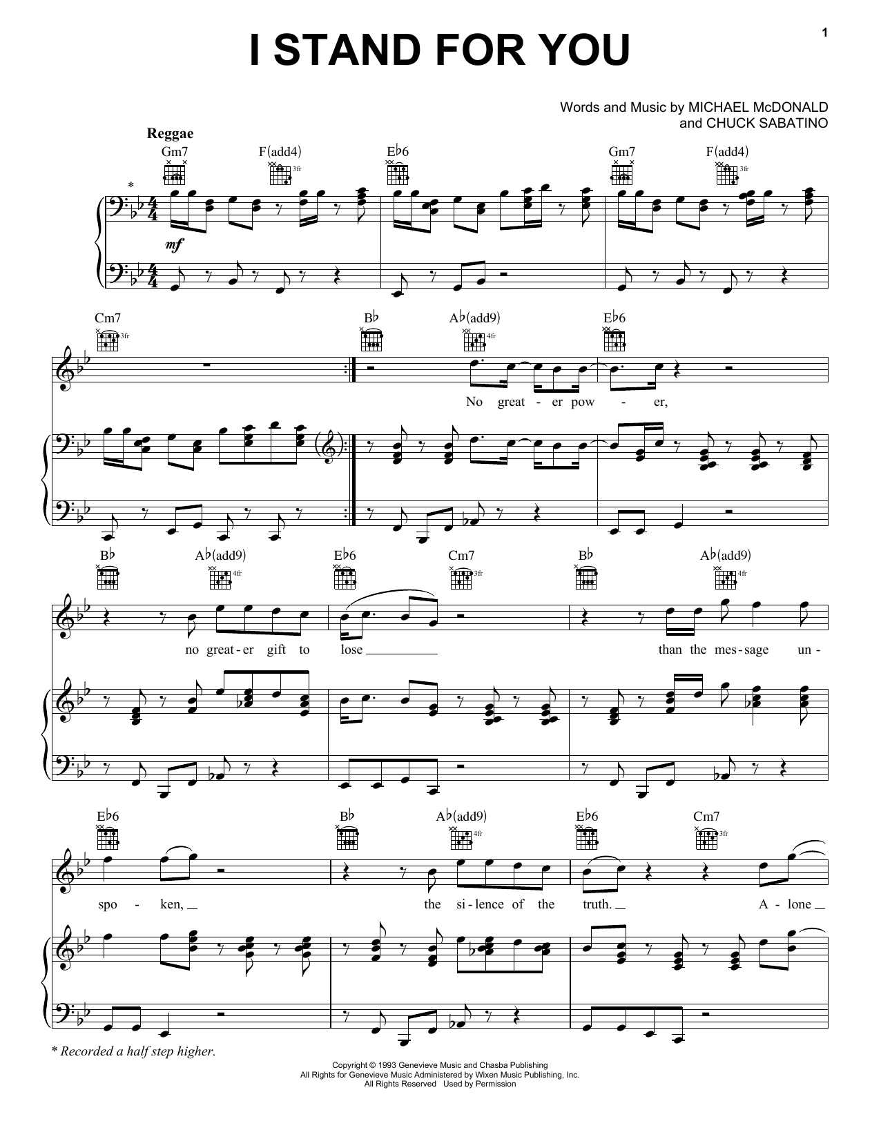 Learn to play Michael McDonald I Stand For You sheet music for Piano, Vocal & Guitar Chords (Right-Hand Melody) in minutes. Price: 7.8900$ Michael McDonald I Stand For You sheet music notes and chords arranged for Piano, Vocal & Guitar Chords (Right-Hand Melody)