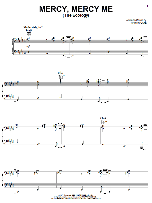 Learn to play Michael McDonald Mercy, Mercy Me (The Ecology) sheet music for Piano, Vocal & Guitar Chords (Right-Hand Melody) in minutes. Price: 7.8900$ Michael McDonald Mercy, Mercy Me (The Ecology) sheet music notes and chords arranged for Piano, Vocal & Guitar Chords (Right-Hand Melody)
