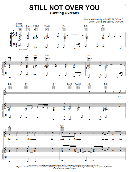 Learn to play Michael McDonald Still Not Over You (Getting Over Me) sheet music for Piano, Vocal & Guitar Chords (Right-Hand Melody) in minutes. Price: 7.8900$ Michael McDonald Still Not Over You (Getting Over Me) sheet music notes and chords arranged for Piano, Vocal & Guitar Chords (Right-Hand Melody)