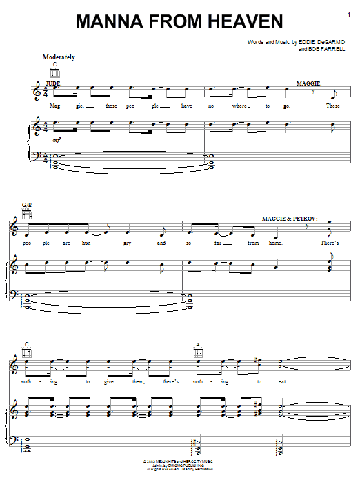 Michael Quinlan Manna From Heaven sheet music notes and chords arranged for Piano, Vocal & Guitar Chords (Right-Hand Melody)