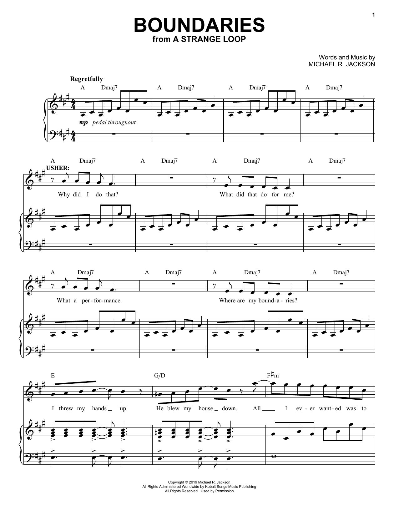 Michael R. Jackson Boundaries (from A Strange Loop) sheet music notes and chords. Download Printable PDF.