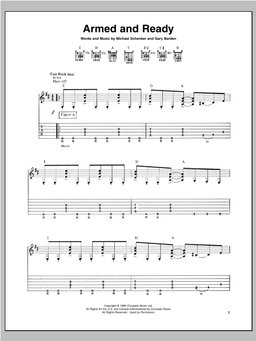 Learn to play Michael Schenker Armed And Ready sheet music for Guitar Tab in minutes. Price: 7.8900$ Michael Schenker Armed And Ready sheet music notes and chords arranged for Guitar Tab