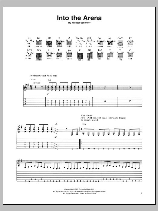 Learn to play Michael Schenker Into The Arena sheet music for Guitar Tab in minutes. Price: 7.8900$ Michael Schenker Into The Arena sheet music notes and chords arranged for Guitar Tab