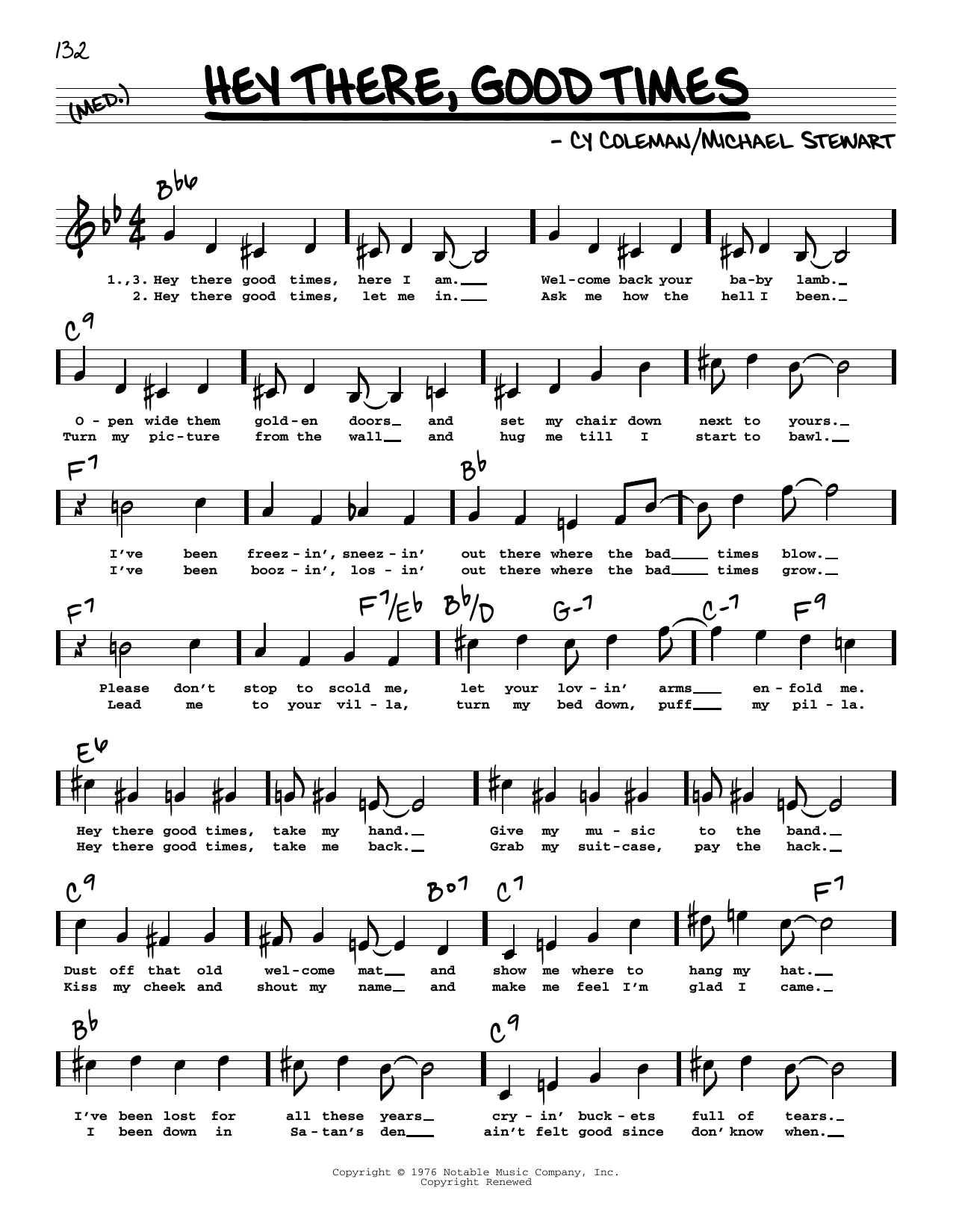 Learn to play Michael Stewart Hey There, Good Times (High Voice) sheet music for Real Book – Melody, Lyrics & Chords in minutes. Price: 5.9900$ Michael Stewart Hey There, Good Times (High Voice) sheet music notes and chords arranged for Real Book – Melody, Lyrics & Chords