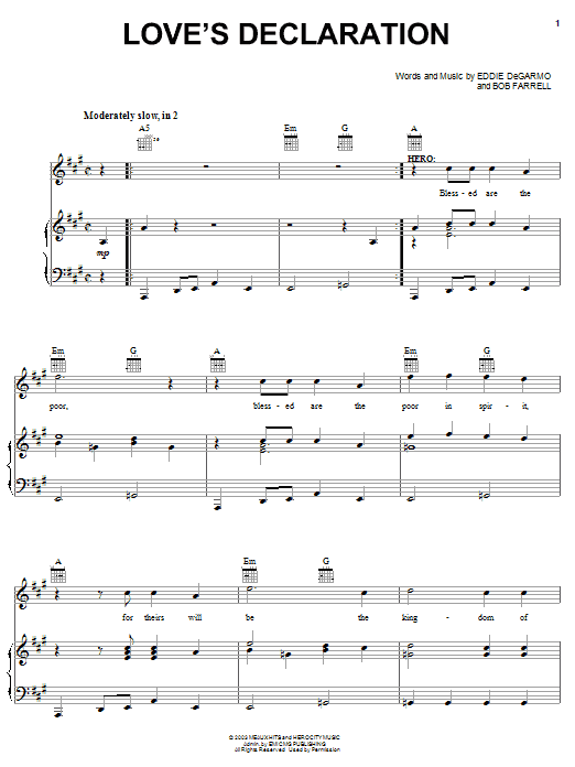 Learn to play Michael Tait Love's Declaration sheet music for Piano, Vocal & Guitar Chords (Right-Hand Melody) in minutes. Price: 7.8900$ Michael Tait Love's Declaration sheet music notes and chords arranged for Piano, Vocal & Guitar Chords (Right-Hand Melody)