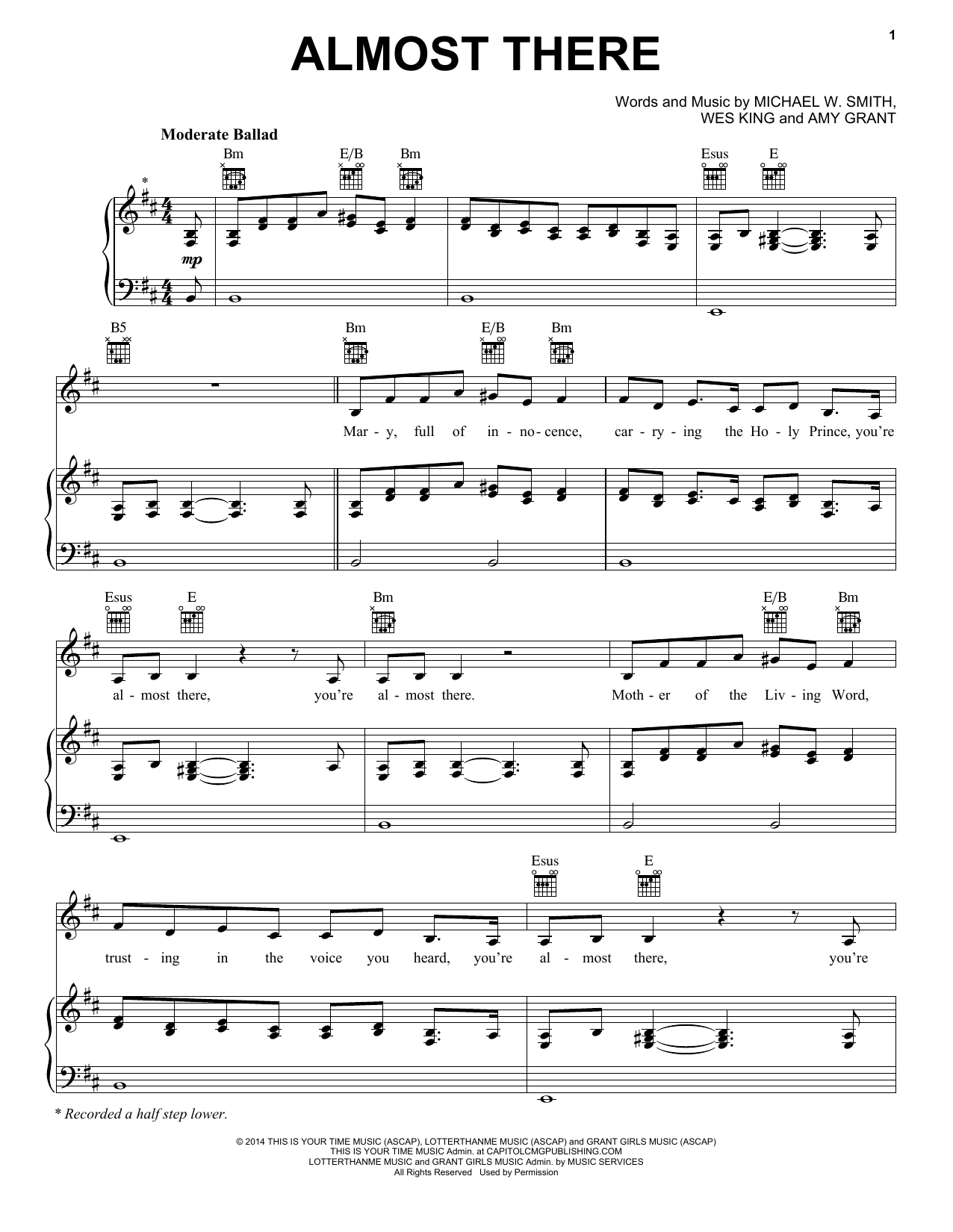 Michael W. Smith Almost There sheet music notes and chords. Download Printable PDF.