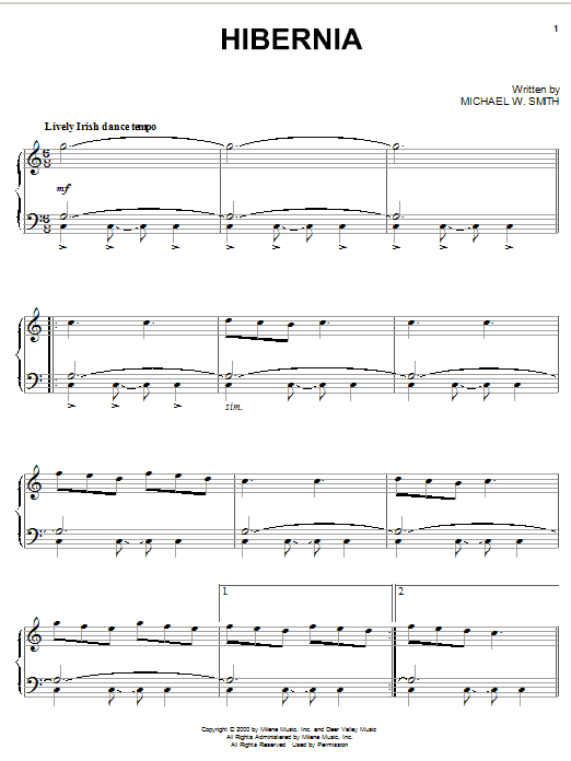 Michael W. Smith Hibernia sheet music notes and chords. Download Printable PDF.