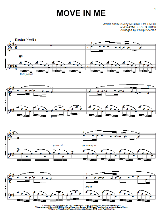 Learn to play Michael W. Smith Move In Me sheet music for Piano Solo in minutes. Price: 7.8900$ Michael W. Smith Move In Me sheet music notes and chords arranged for Piano Solo
