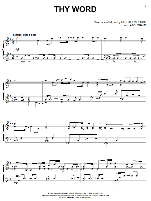 Michael W. Smith Thy Word sheet music notes and chords. Download Printable PDF.