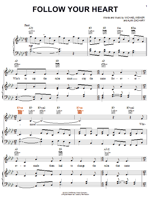 Learn to play Alan Zachary Follow Your Heart sheet music for Piano, Vocal & Guitar Chords (Right-Hand Melody) in minutes. Price: 7.8900$ Alan Zachary Follow Your Heart sheet music notes and chords arranged for Piano, Vocal & Guitar Chords (Right-Hand Melody)