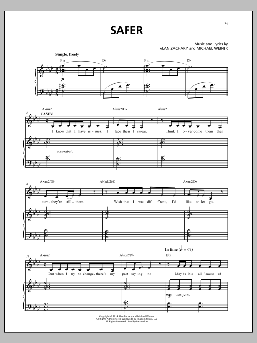 Michael Weiner Safer sheet music notes and chords. Download Printable PDF.