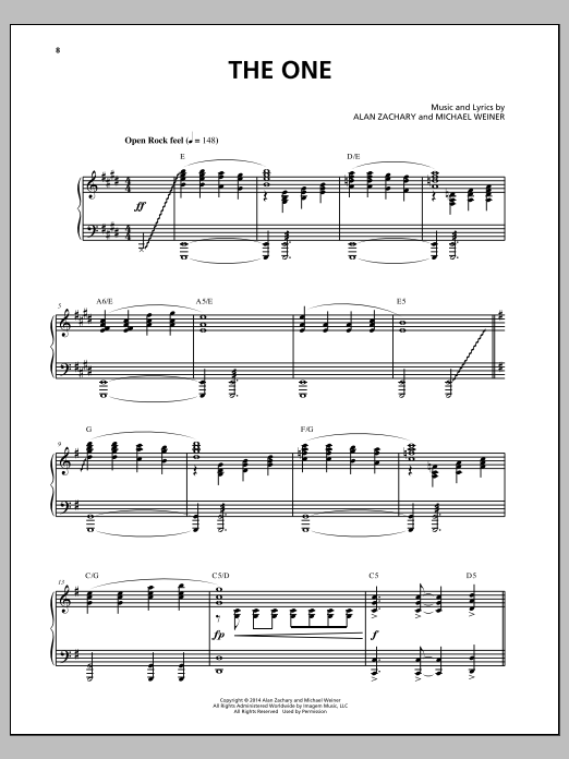 Michael Weiner The One sheet music notes and chords. Download Printable PDF.