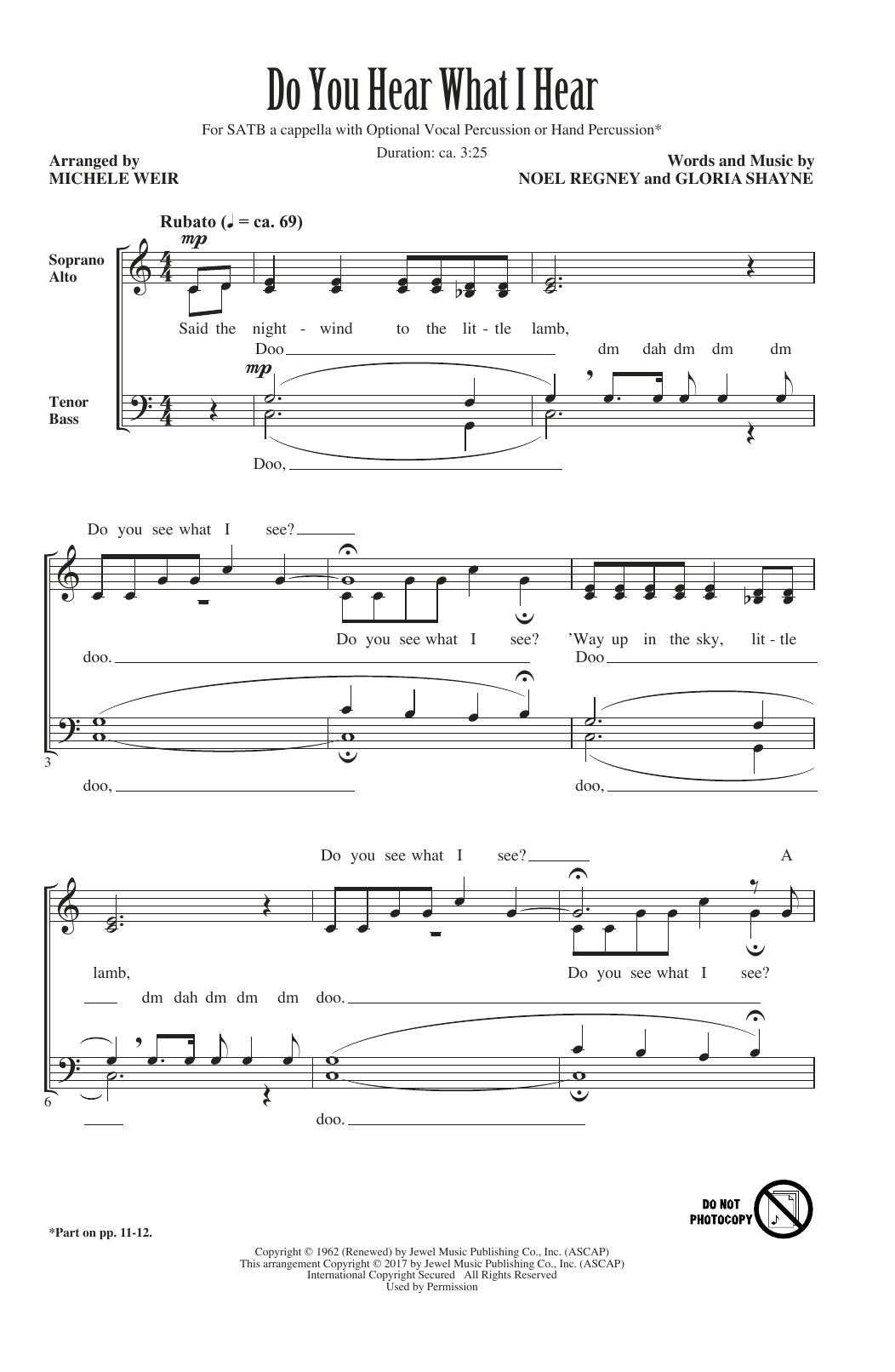 Michele Weir Do You Hear What I Hear sheet music notes and chords. Download Printable PDF.