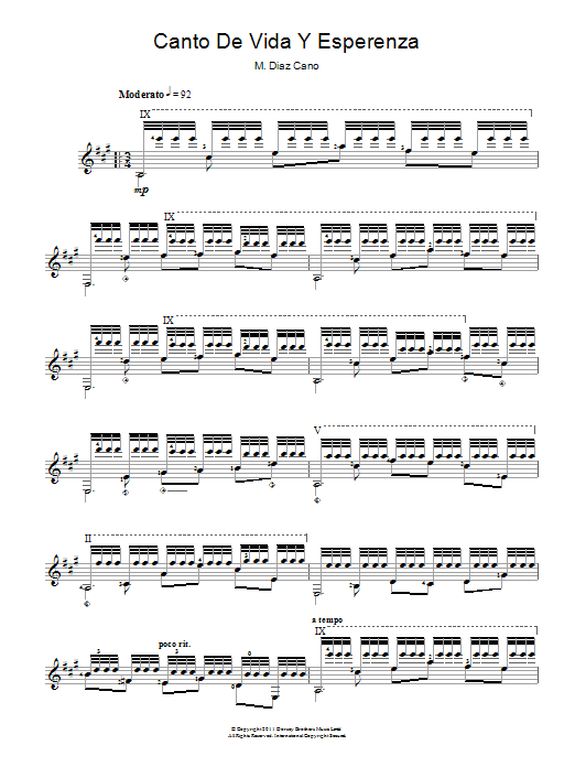 Miguel Anga Diaz Canto De Vida Y Esperenza sheet music notes and chords. Download Printable PDF.