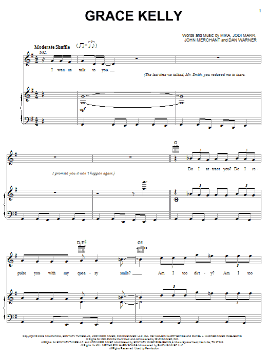 Mika Grace Kelly sheet music notes and chords. Download Printable PDF.