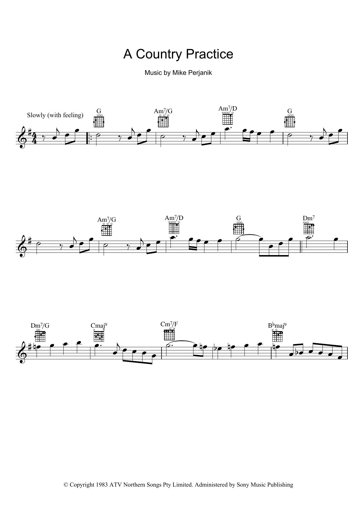 Mike Perjanik A Country Practice sheet music notes and chords. Download Printable PDF.