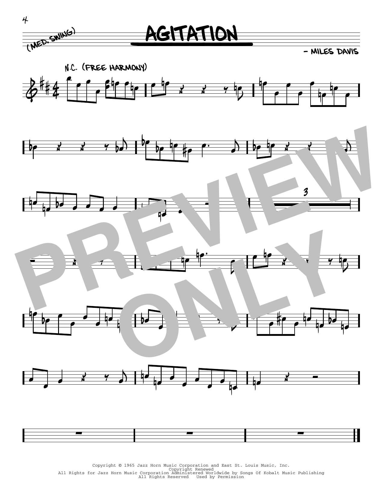 Learn to play Miles Davis Agitation sheet music for Trumpet Transcription in minutes. Price: 6.9900$ Miles Davis Agitation sheet music notes and chords arranged for Trumpet Transcription