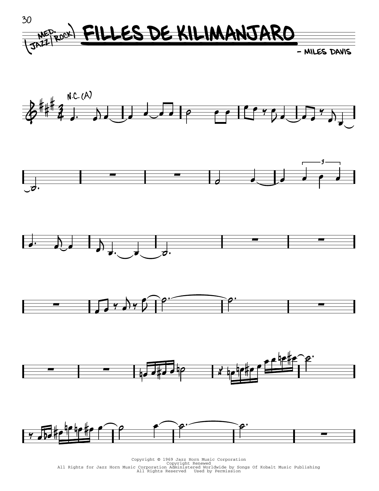Learn to play Miles Davis Filles De Kilimanjaro sheet music for Trumpet Transcription in minutes. Price: 6.9900$ Miles Davis Filles De Kilimanjaro sheet music notes and chords arranged for Trumpet Transcription