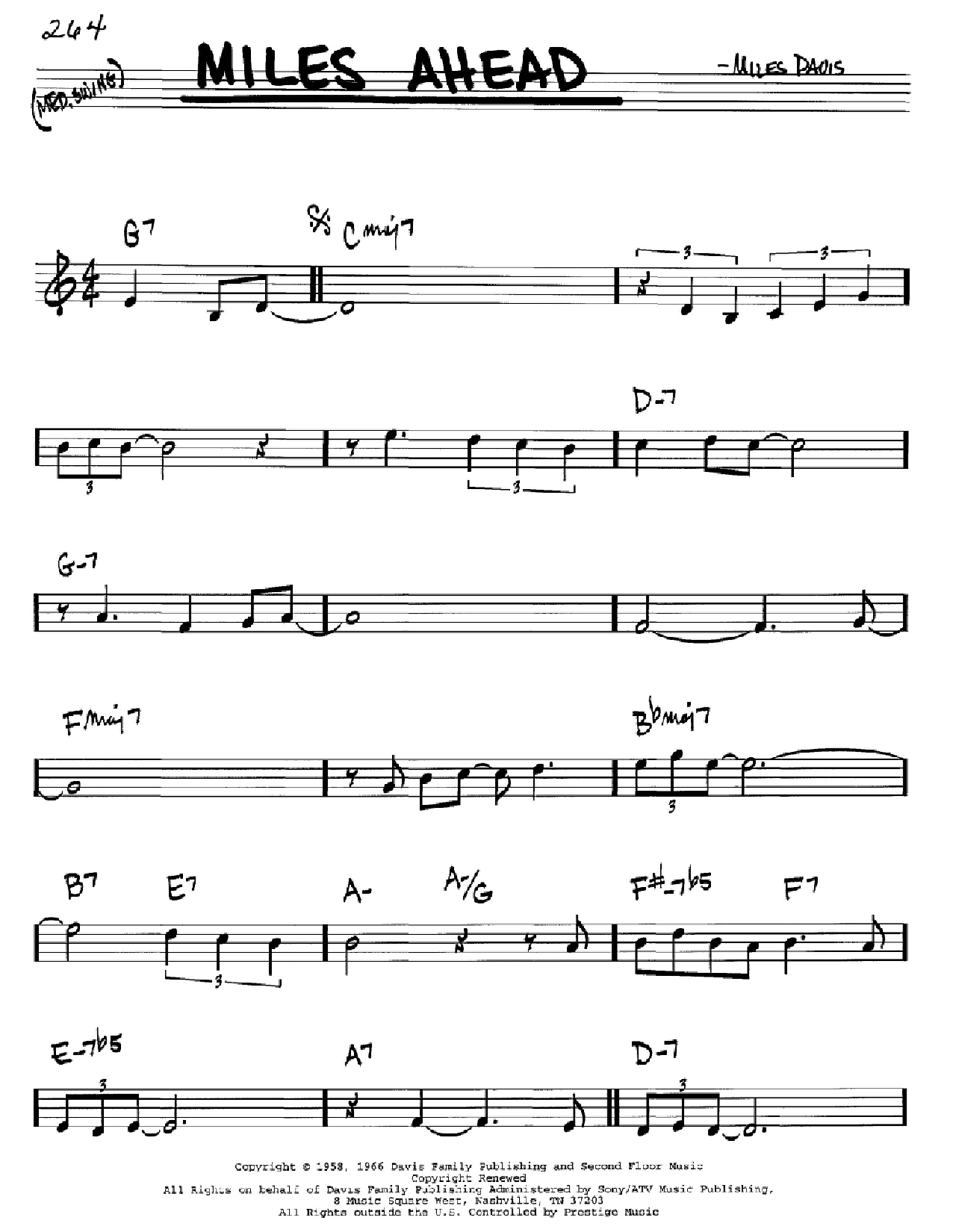 Miles Davis Miles Ahead sheet music notes and chords. Download Printable PDF.