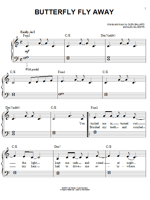 Billy Ray Cyrus Butterfly Fly Away sheet music notes and chords. Download Printable PDF.