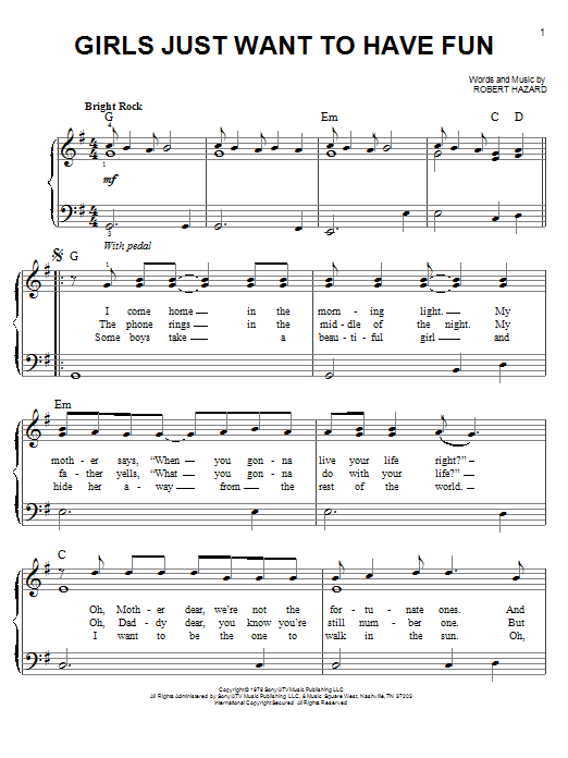 Miley Cyrus Girls Just Want To Have Fun sheet music notes and chords. Download Printable PDF.