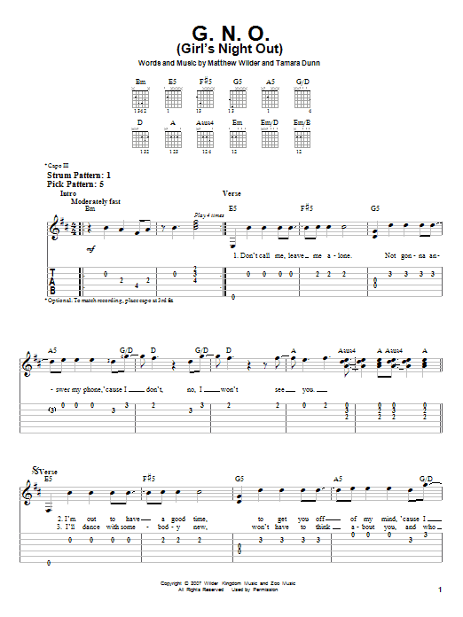 Hannah Montana G.N.O. (Girl's Night Out) sheet music notes and chords. Download Printable PDF.