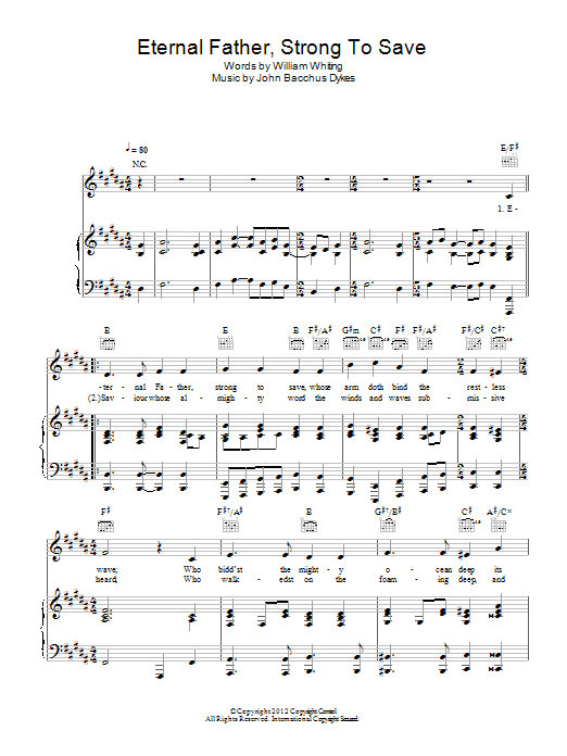 Military Wives Eternal Father, Strong To Save sheet music notes and chords. Download Printable PDF.