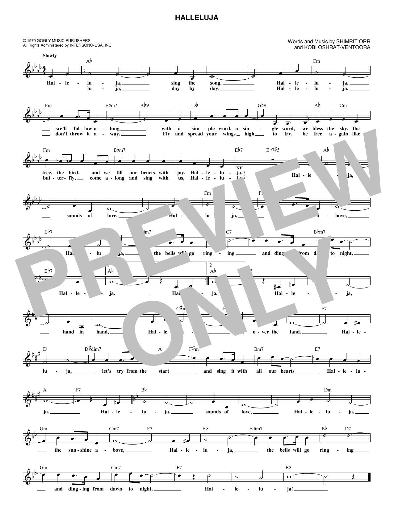 Shimrit Orr Hallelujah sheet music notes and chords. Download Printable PDF.