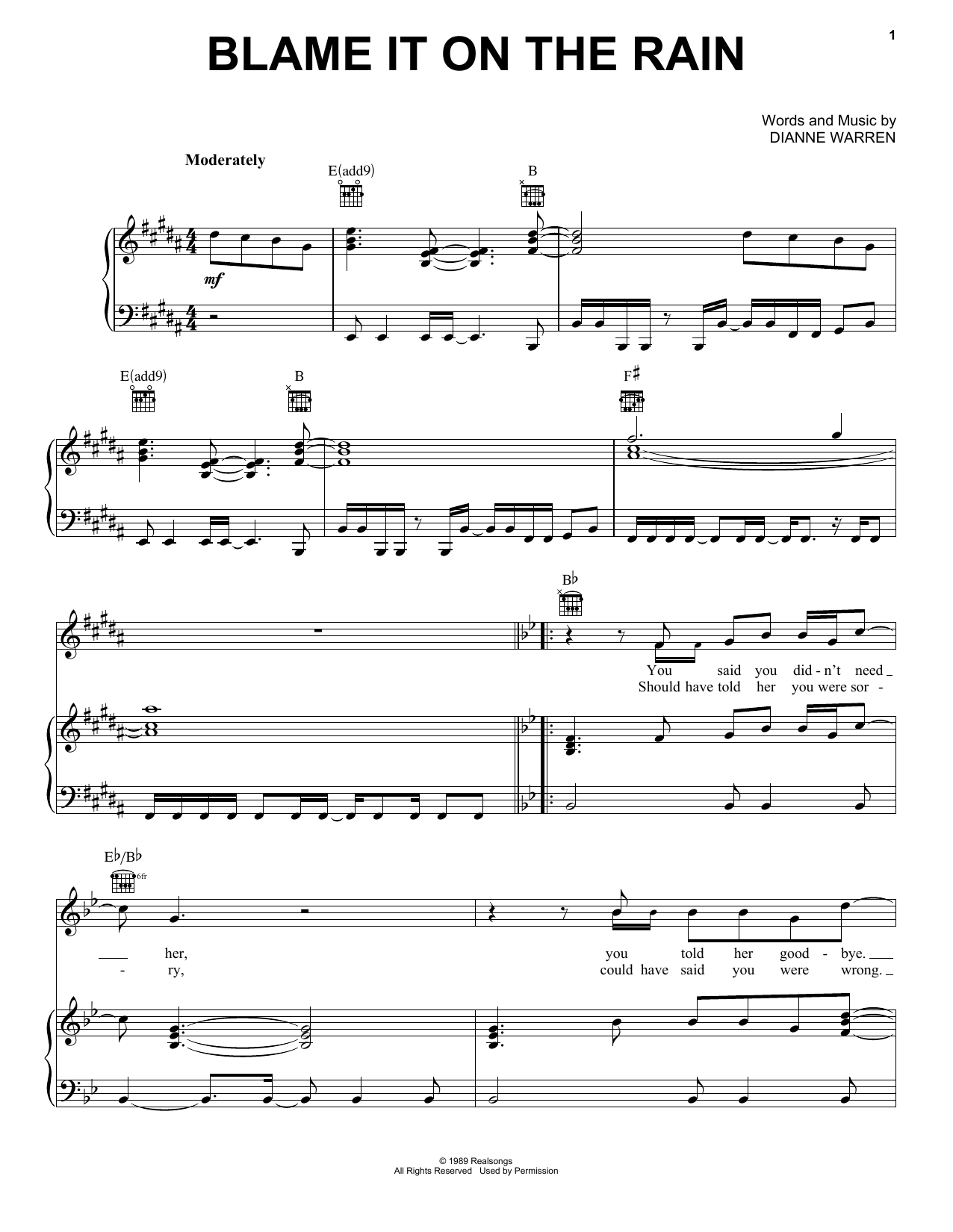 Learn to play Milli Vanilli Blame It On The Rain sheet music for Piano, Vocal & Guitar Chords (Right-Hand Melody) in minutes. Price: 7.8900$ Milli Vanilli Blame It On The Rain sheet music notes and chords arranged for Piano, Vocal & Guitar Chords (Right-Hand Melody)