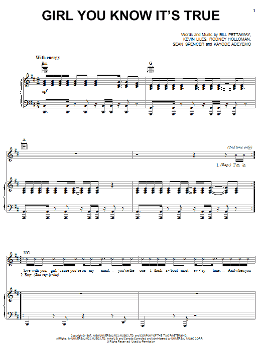 Learn to play Milli Vanilli Girl You Know It's True sheet music for Piano, Vocal & Guitar Chords (Right-Hand Melody) in minutes. Price: 7.8900$ Milli Vanilli Girl You Know It's True sheet music notes and chords arranged for Piano, Vocal & Guitar Chords (Right-Hand Melody)