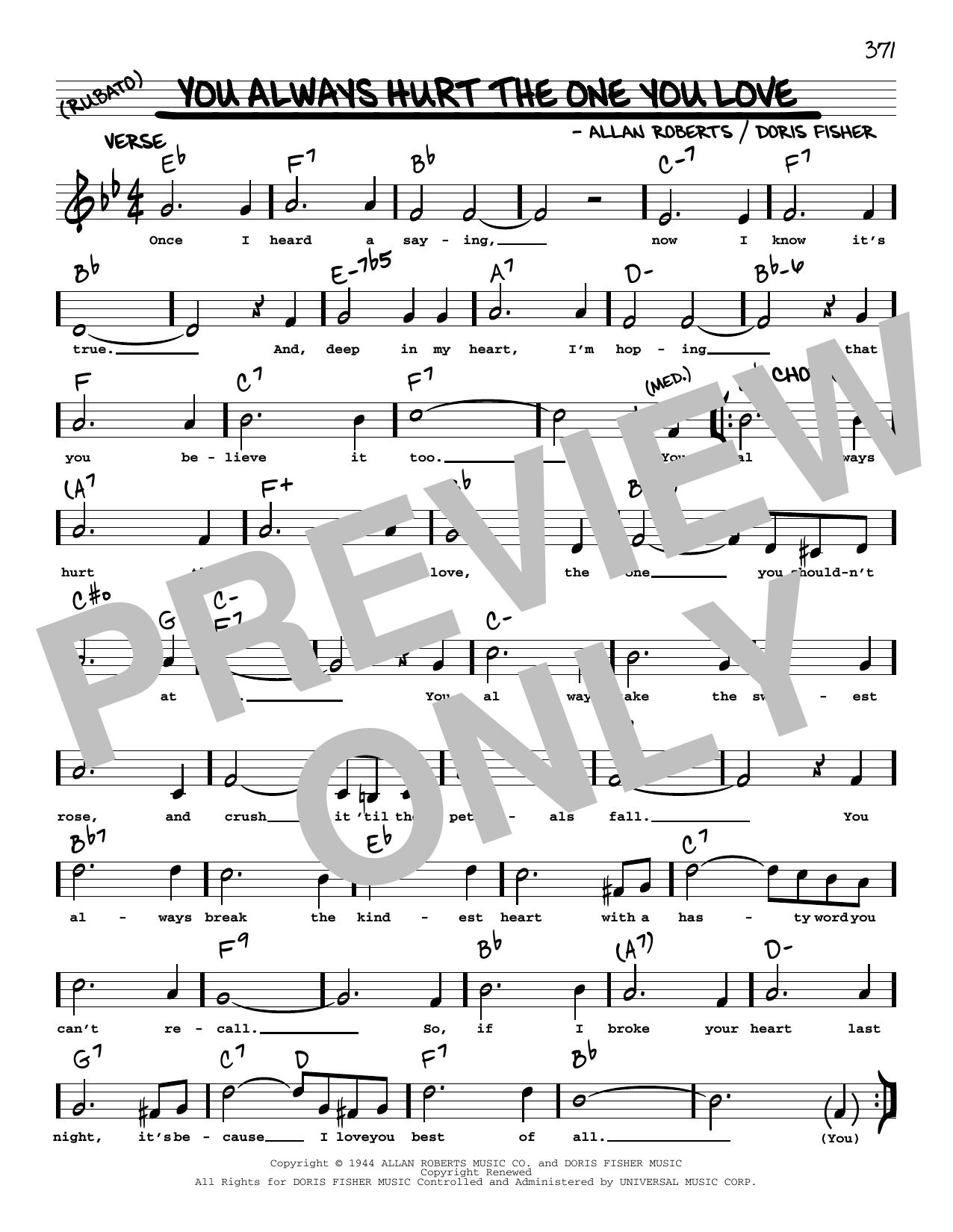 Mills Brothers You Always Hurt The One You Love (arr. Robert Rawlins) sheet music notes and chords. Download Printable PDF.